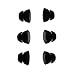CARDAS AUDIO Replacement LARGE Double Flange Eartips sleeves fit A8 and EM5813 In-Ear Headphones - 6 pieces (3 pairs) Black