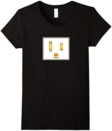 Womens Electrical Plug To Match Outlet Simple Couples Halloween Tee Large Black