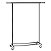 SONGMICS Clothing Garment Rack on Wheels, Heavy-Duty Clothes Rack, Collapsible, with Extendable Hanging Rail, Bottom Storage Shelf, Black UHSR13BK