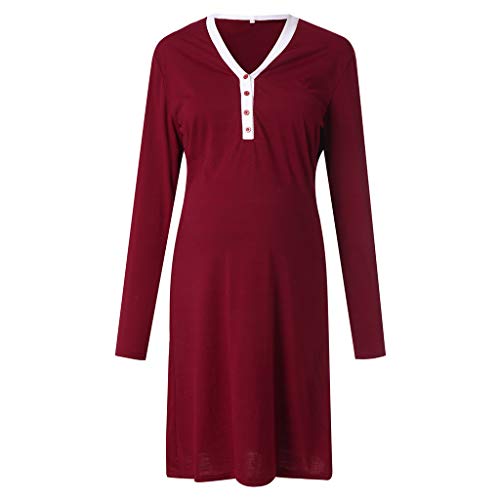 Women's Maternity Nightgowns,Delivery/Labor/Nursing Pregnancy Gown for Hospital Breastfeeding Dress