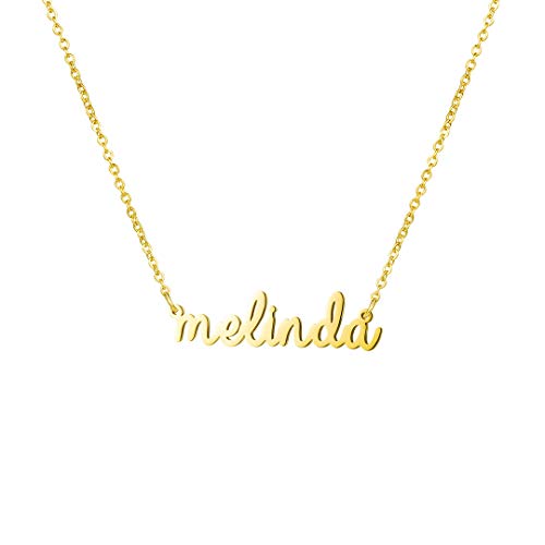 Awegift Personalized Name Necklace 18K Gold Plated New Mom Bridesmaid Gift Jewelry for Women