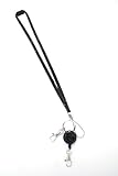 New Retractable Rhinestone Bling Breakaway Lanyard Crystal Bling Badge Id Key Holder Required By Most Hospitals and Government Agencies! (Black)