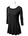 DRESSIS Women's Basic 3/4 Sleeve Crewneck Tunic Top S-3XL (15 Colors)