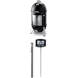 Weber 731001 Smokey Mountain Cooker 22-Inch Charcoal Smoker, Black and Thermometer Bundle