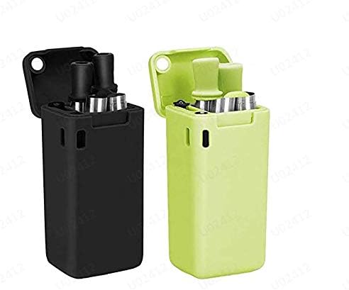 XLGX 2Pcs Collapsible Reusable Straw Stainless Portable Travel Final Outdoor (purple)