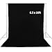 MOUNTDOG Photography Studio Muslin Backdrop Background 6.5x10 ft Black Screen for Video and Television (Stand NOT Included) primary