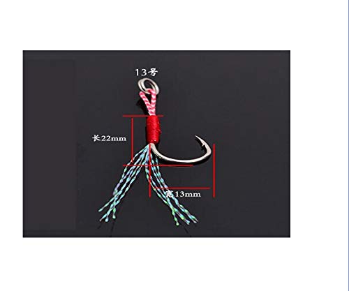 CCH-Hooks, 50pcs Entwurf 13/0 High Carbon Stahl Assist Haken Sea Angelhaken Gamma Katz Haken (Size : 12) – Bild 3