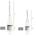 23 Bees Ceramic Hanging Planter, White Gray Succulent Pots, Round Plant Holder Container, Cactus Pot with Cotton Rope Hanger, Indoor Outdoor Decor, (2 Pack x White)