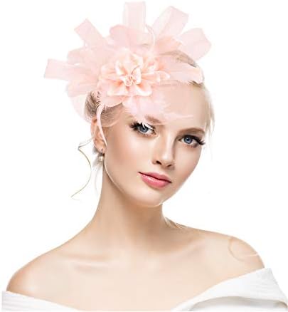 KASTE Fascinators Hat for y Derby Wedding Women Tea Party Headband Kentuck Cocktail Flower Mesh Feathers Hair Clip