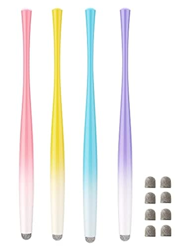 CCIVV Slim Waist Stylus Pens for Touch Screens, for iPhone, iPad, Kindle  Fire Including Extra Replacement Fiber Tips (Colorful Pink, Purple, Blue, 