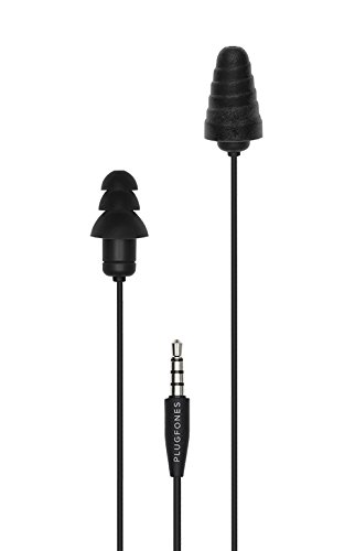 Plugfones Guardian Earplug-Earbud Hybrid - Black Cable / Black Plugs