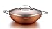 COOKSMARK 12-Inch Nonstick Induction Copper Pan with Lid, Fry Basket and Steamer Rack 5-Piece, Dishwasher Safe Frying Pan Set