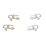 2 Pairs Sterling Silver Stud Earrings in Silver and