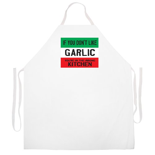 Attitude Aprons Fully Adjustable "Garlic Wrong Kitchen" Apron-White - Thumbnail 2