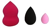Cosmetic Beauty Pro Makeup Blender Sponges-3pc Pack(Big,Regular,Mini) - Easily Blend Liquid Foundation, Highlight and Contour-Flawless Sponge Applicator Set