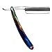 Premium Straight Razor with Modern Blue Handle and Travel Case
