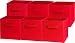 6 Pack - SimpleHouseware Foldable Cube Storage Bin, Red primary