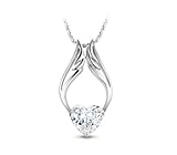 KATGI Fashion 18K White Gold Plated Heart Angel Wings Pendant Necklace