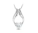 KATGI Fashion 18K White Gold Plated Heart Angel Wings Pendant Necklace