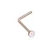 Inspiration Dezigns 20G White Opal L Bend Nose Bone Studs Body Piercing Jewelry