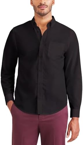 barrel cuff dress shirt Bay Fashion Men's Classic Long Sleeve Solid Color Barrel Cuff Dress Shirt (Grey, Large 32/33), Size: Large (16-16 ) sleeve: 32/33, Gray