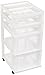 IRIS USA 3 Drawer Rolling Storage Cart with Organizer Top, White