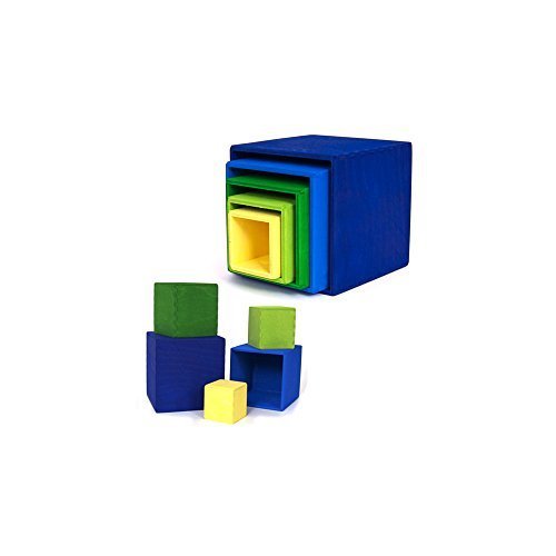 Grimm's Spiel und Holz Design - Small Stacking and Nesting Boxes, 5 Pieces