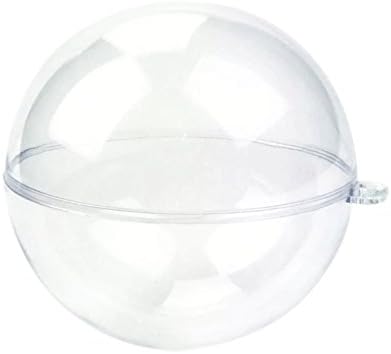 SSORA Round Bath Bomb Mold Plastic Hollow Sphere Balls Hanging Ornament Pack of 5 (6cm) for Party Decorations Supplies