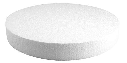 Rayher 3003600 Styropor-Scheibe, 30 cm ø, Höhe 4 cm, ideal als Kuchen-Dummy, Styropor-Torten-Dummy, Styroporscheiben…