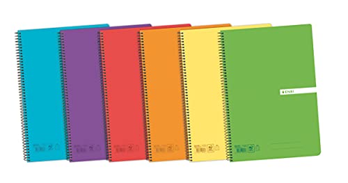 Enri Status – Cahier travaux pratiques reliure spirale - multicolore - Pack de 5