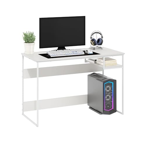 Furinno Moretti Modern Lifestyle Study Desk, 45, Solid White/White