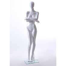 Maniquie Maniquí Mujer Cuerpo Fibra Vidrio Cabeza de Huevo Blanco