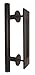 Barn Door Handle Pull Set: 12’’Black Stainless SteelPull and Flush Hardware, for Interior and Exterior Doors, Rust Resistant, Large Handle for A Strong Grip, Easy to Install
