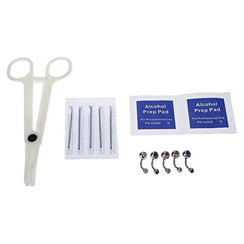 FOVIUPET Fashion Cartilage Helix Sterile Lip Nose Belly Tongue Piercing Jewelry Needles Kit Body Piercing Tool Kit Eyebrow Nipple