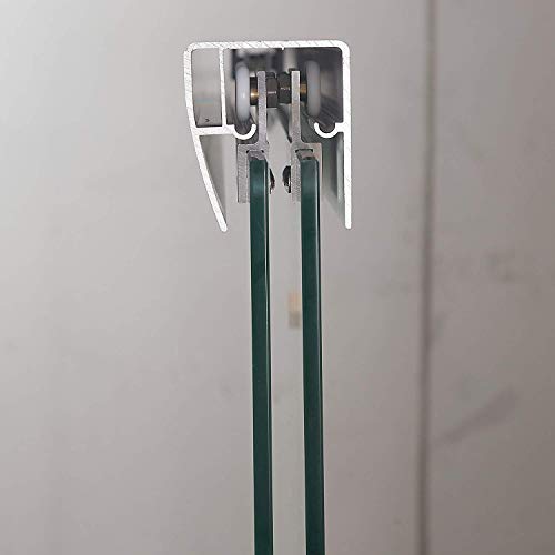 Framed Sliding Shower Door - Albrillo 60" x 70" Tub Door, 1/4" Clear Glass, 2 Bathtub Sliding Doors with 2 Handle Bars - Thumbnail 4