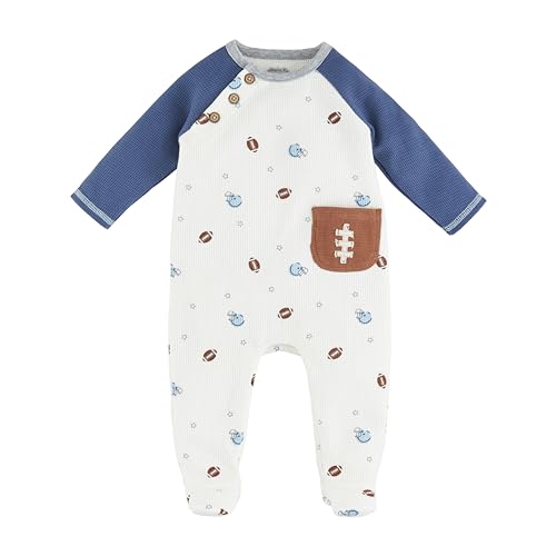 Mud Pie Unisex Football Baby Sleeper White