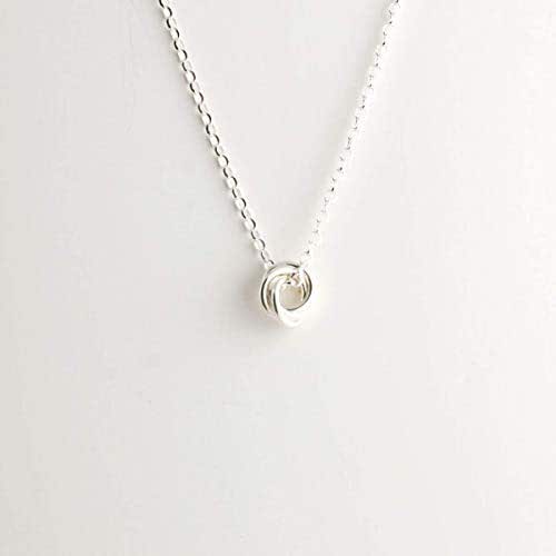 Mini Love Knot Necklace Sterling Silver Handmade Products