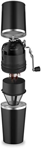 Portable Coffee Maker Grinder, Brewer, and Drink Cup All in One For Those On the Go, Travel, and Camping (Black)