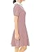 Allegra K Women's Contrast Doll Collar Short Sleeves Flare Dress S Pink