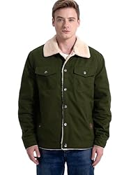 MANSDOUR Men's Winter Jacket Warm Sherpa Lined