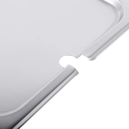 image for Full Size Stainless Steel Slotted Steam Table Pan Cover, Kitma 1/1 Siz
