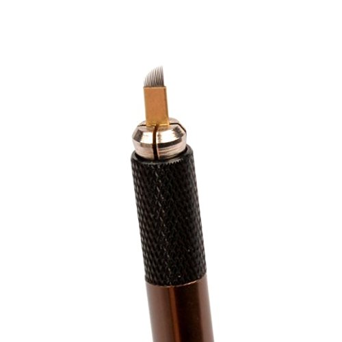 VideoPUP(TM) New Alloy Permanent Eyebrow Tattoo Pencil, Manual Handheld Tattooing Pen with 4 Pieces 12pins Blade Needle