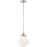 Minka Lavery 27029 1-Light Polished Nickel Pendant with Opal Etched Glass Shade