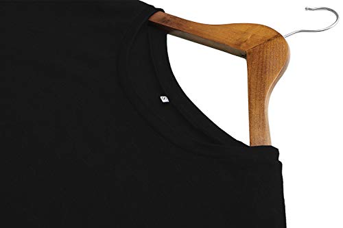 Weilim Women's Casual Blouses T-Shirt Round Neck Long Sleeve Loose Button Decor Top Black M