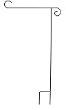 Wrought Iron Black Garden Flag Stand 40"H Briarwood