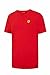 Ferrari Men's Red Classic V-Neck T-Shirt with Embroidered Scudetto on Chest (Large )
