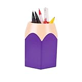 Oksale® Makeup Brush Vase Pencil Container Pot Pen Holder Stationery Storage Organizer (Purple)