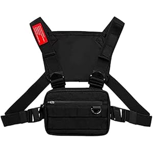 CFeng Borst Rig Bag, Multifunctionele Harnas Borst Taille Pack Tassen, Hip Hop Fashion Borst Front Bag Borst Tas voor…