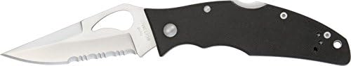 Spyderco Byrd Flight G-10 Combination Edge Knife, Black