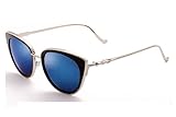 SojoS Womens Fashion Metal Frame Flash Mirror Revo Lens Cat Eye Sunglasses SJ1002